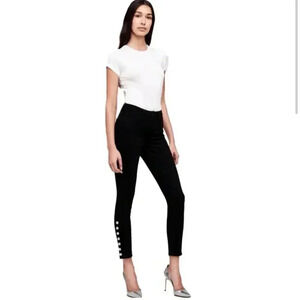 L’AGENCE High Rise Size 28 Women Jeans Black Skinny Button Casual Office
